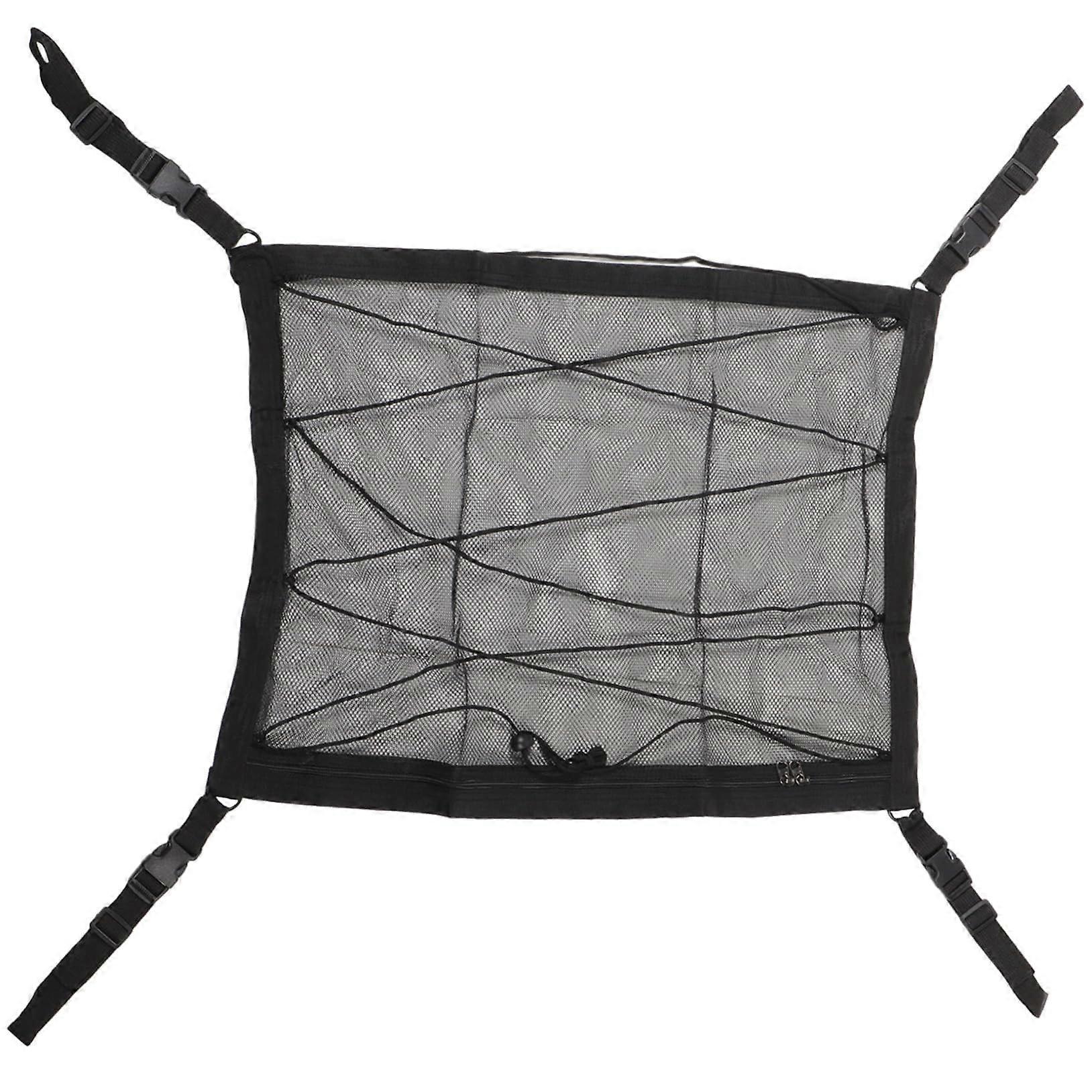 Auto Roof Net Organizer for Trucks and Cars Installation Zipper Design for Auto Travel Accessories and Roof Luggage Storage