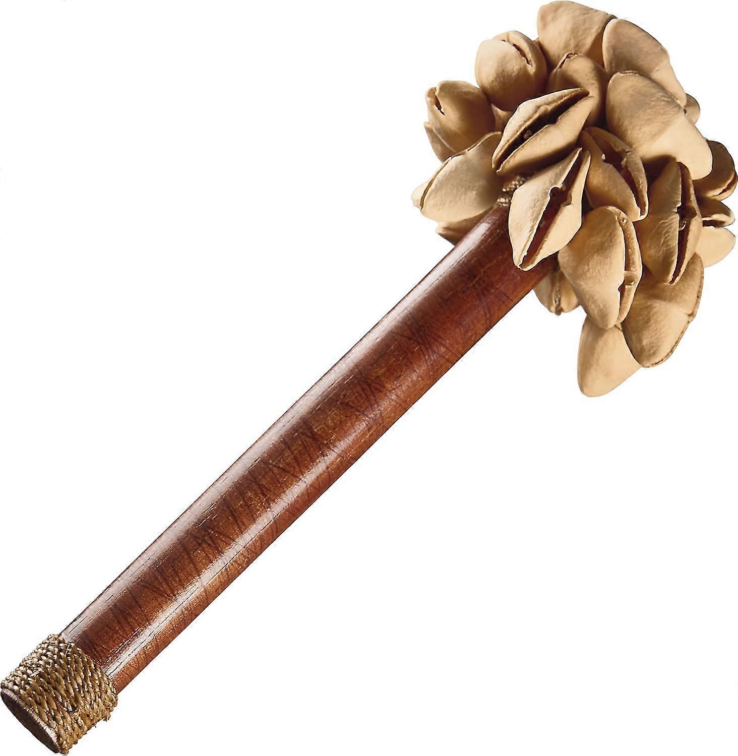 Kenari Nutshell Shaker Approx. 23cm Sound Effect Instrument for Therapy and Percussion With Stick Handle (SKH)