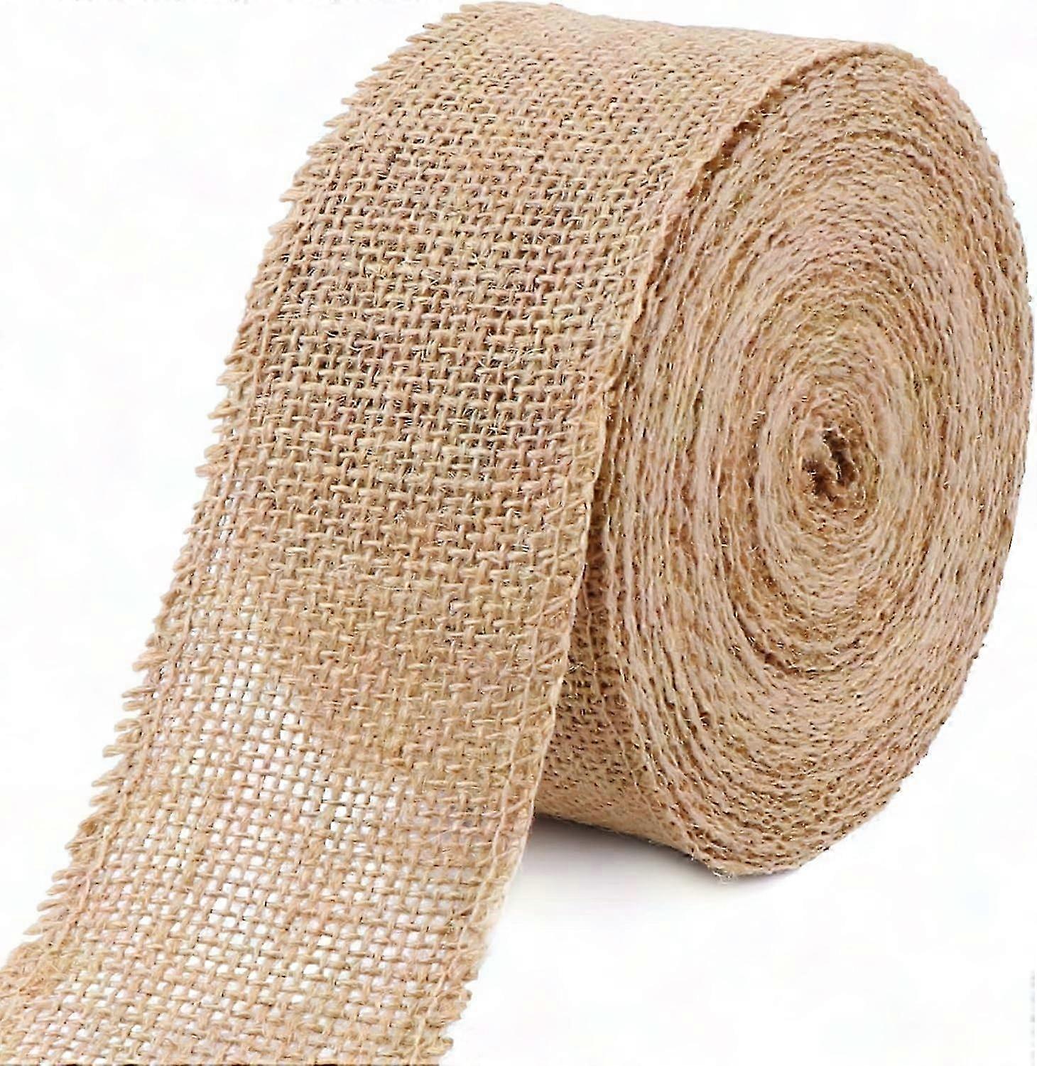 Natural Linen Ribbon Roll - 4cm x 10m for Gift Wrapping, Crafting, and Decorative Projects
