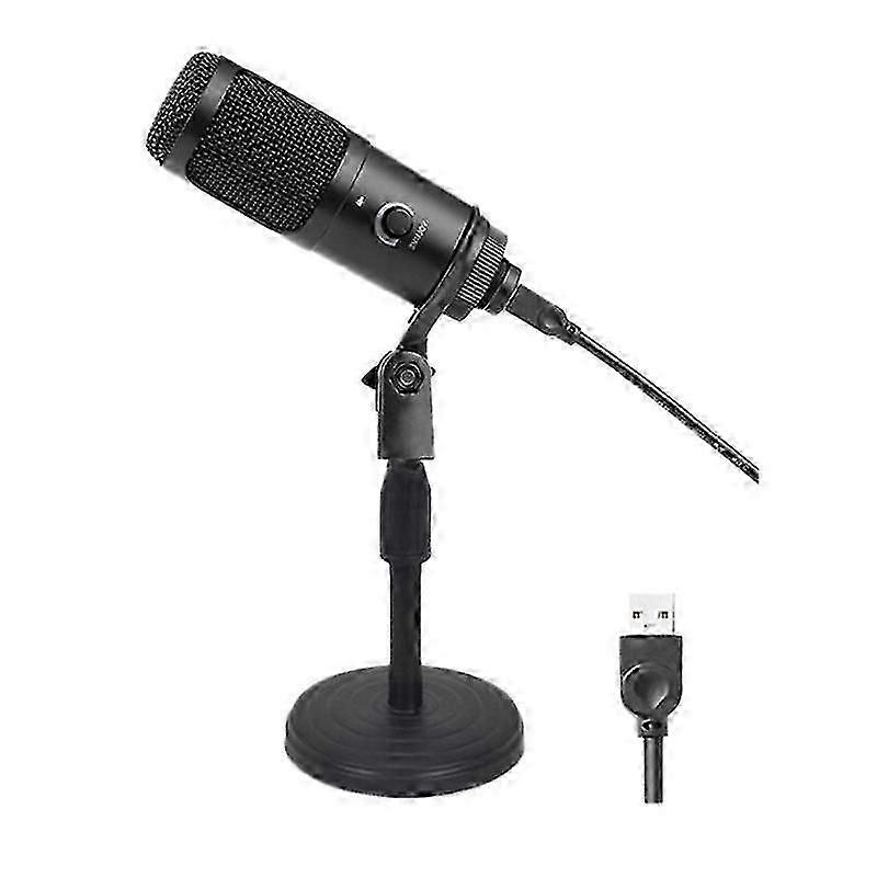 USB Microphone Plug and Play LED Indicator Volume Adjustment Professional Studio Microphone for PC