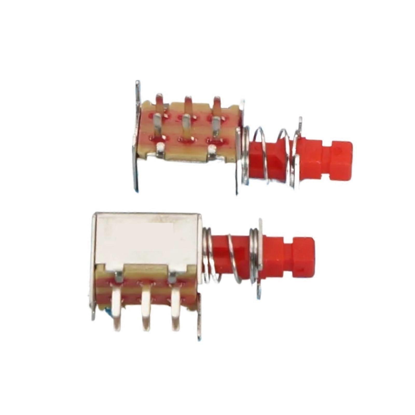 10 Pcs DPDT 6 Pin Self Locking Latching Push Button Switch for Electrical Applications and Control Systems
