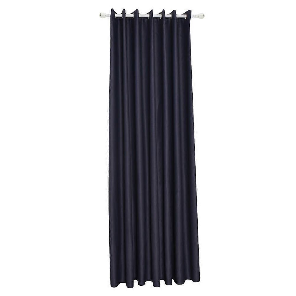 Dark Blue Polyester Window Curtain with Flower Print for Household Use 100*130