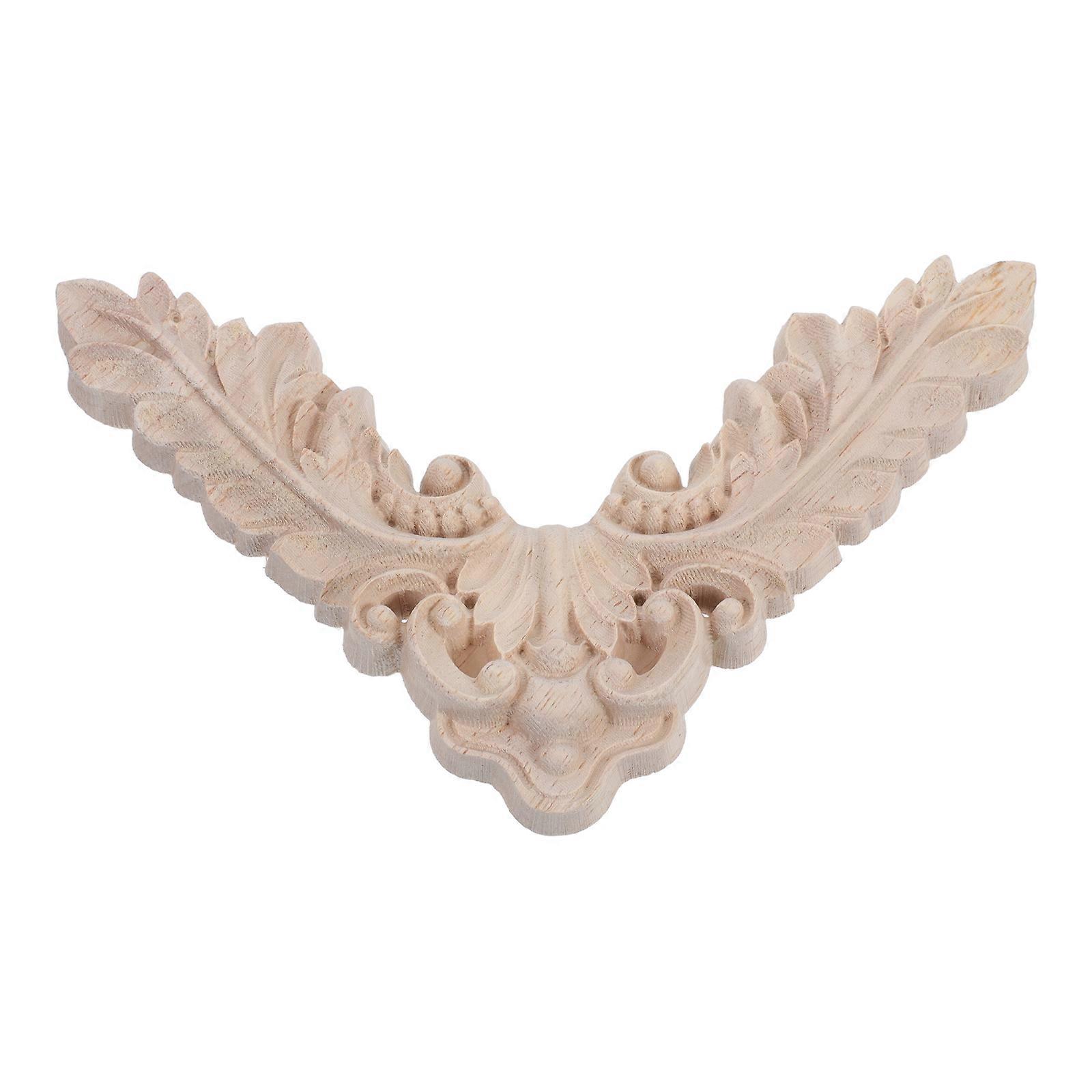 Khaki Wood Carving Applique for Decorating with Intricate Patterns and European Style Charm