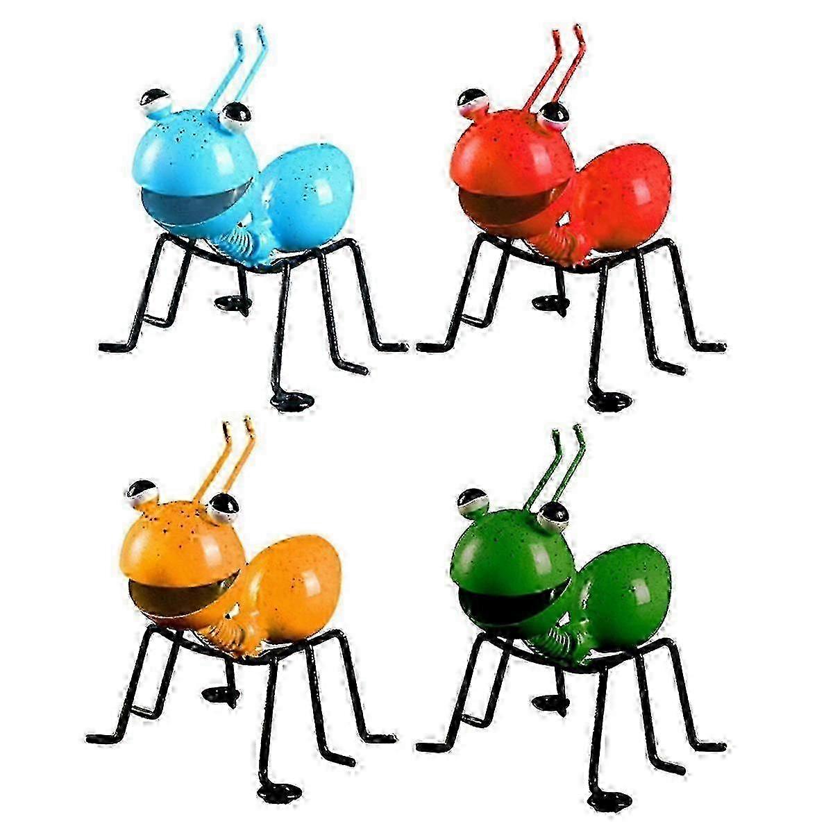 4PCS 3D Metal Ants Garden Decoration - Sculture creative per prato e casa per la decorazione della camera da letto e del soggiorno