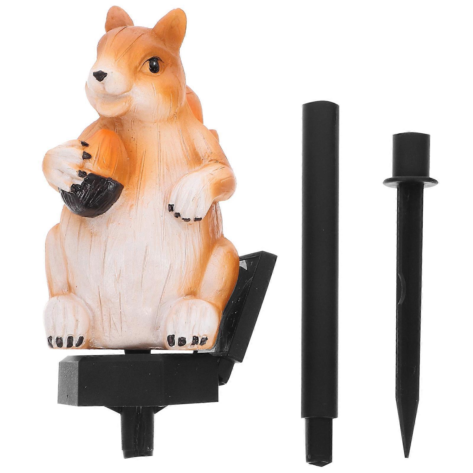 Outdoor Animal Shaped LED Pathway Lights Battery Powered Squirrel Lawn Decorative Lamps for Garden, Patio, and Yard Easy Installation