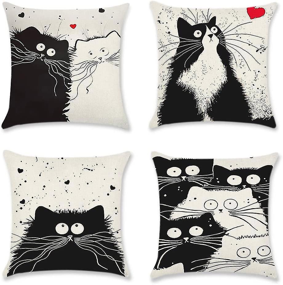 Set Of 4 Pillow Case Sofa Car Home Decor