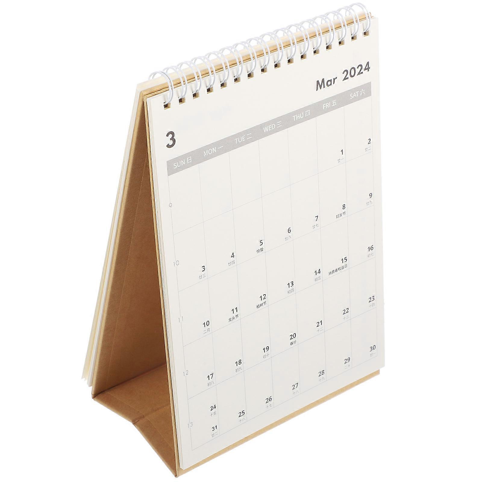 Mini Daily Desktop Calendar Decorative Desk Calendar Classroom Desk Calendar Small Size 8.45X5.70X3.14IN 1Pcs