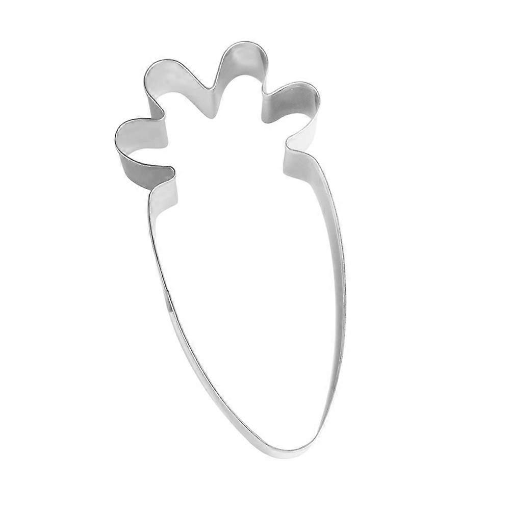 Carrot Shape Cookie Cutters for Baking Use Made of Stainless Steel 4 Pcs Set Easy to Demould and Clean Silver