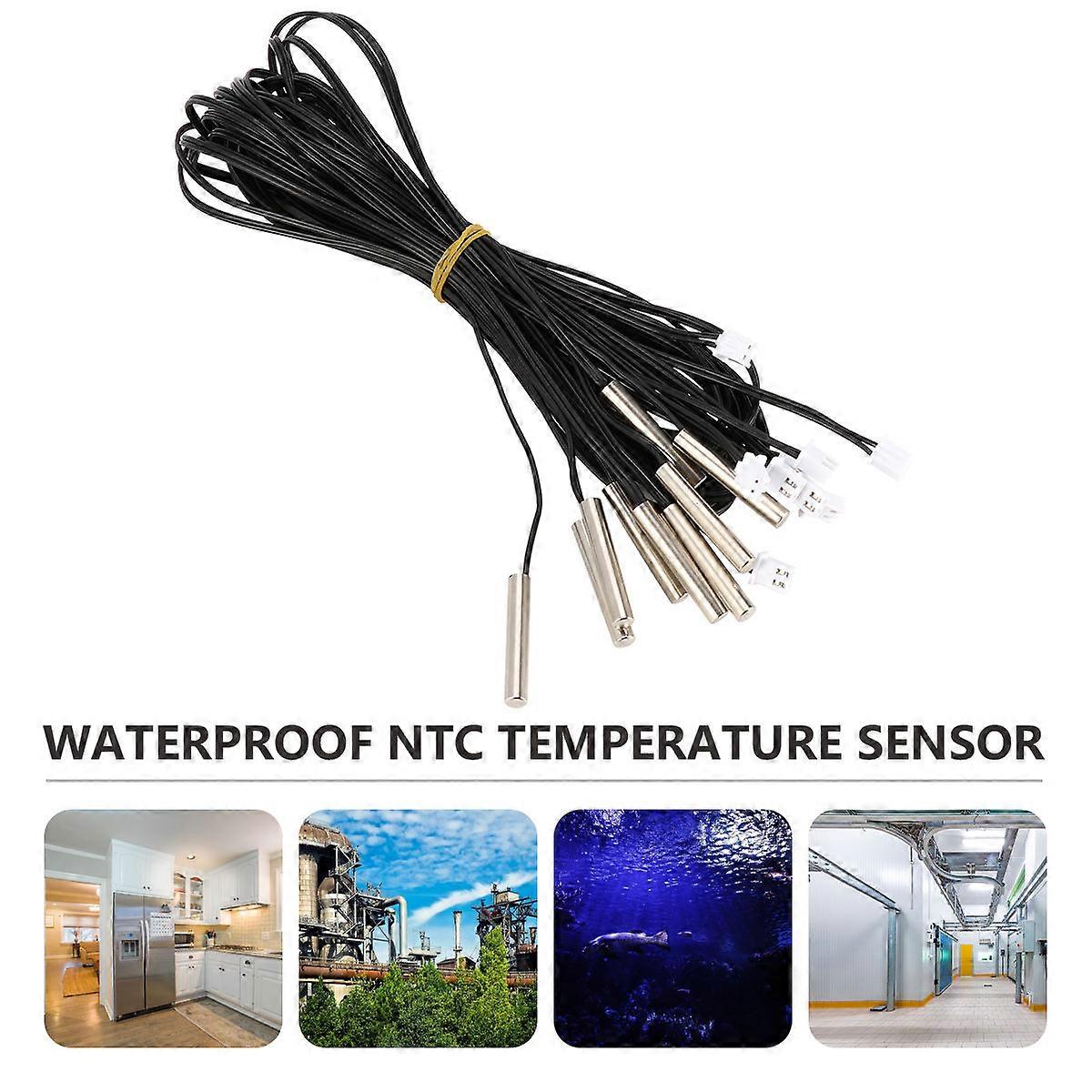 10Pcs Waterproof Thermistor Temperature Probes for