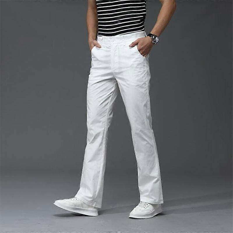 Men's Casual Pants Men's Thin Micro-Flare Casual Pants Korean Style Trendy Elastic Slim Men's Flared Casual Pants