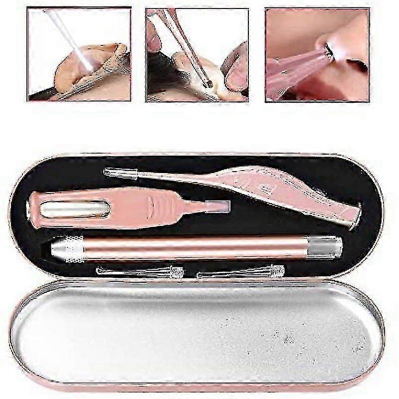 مجموعة اختيار الأذن LED الخفيفة المكونة من 3 قطع لإزالة الشمع وتنظيف الأنف - آمنة لجميع الأعمار