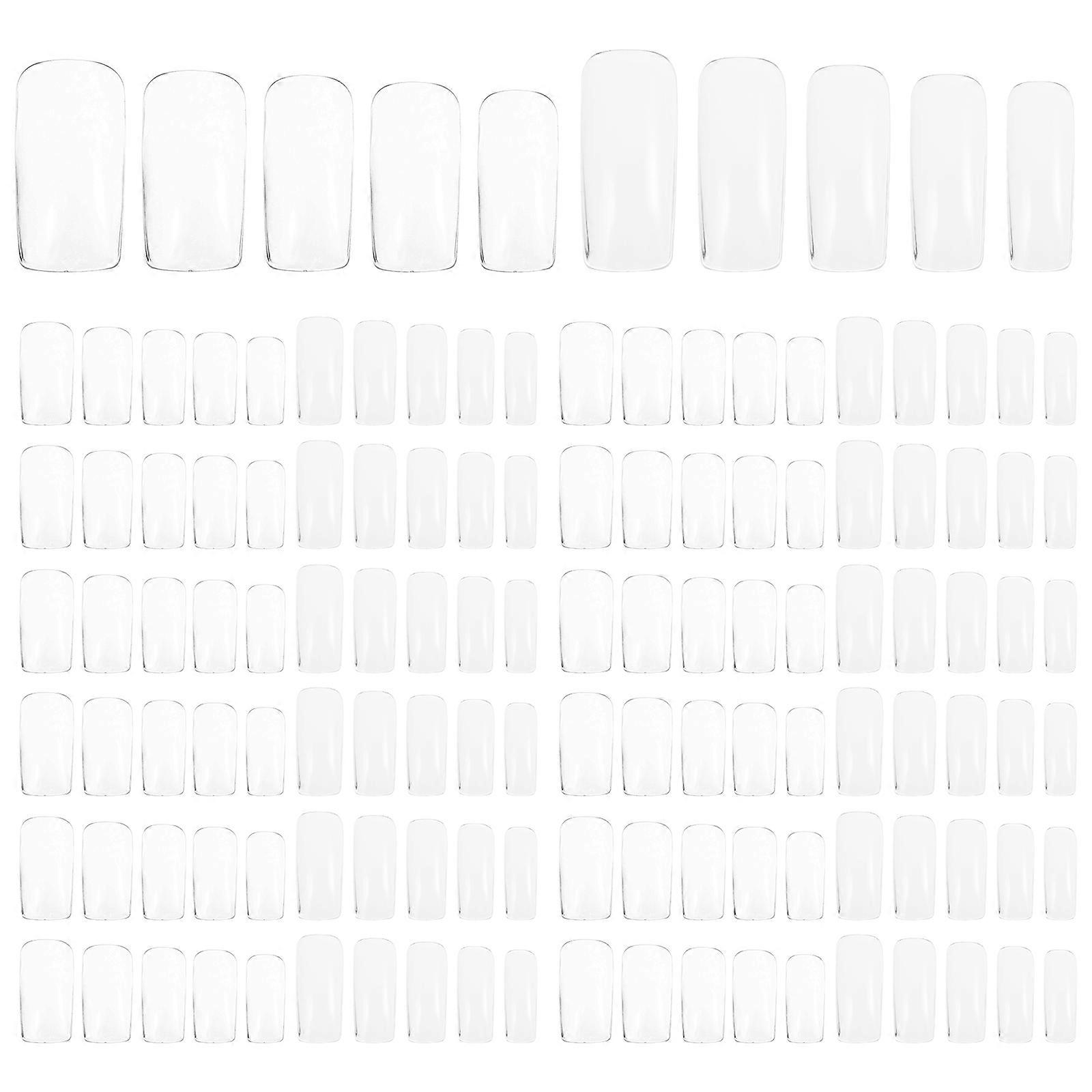 500pcs Full Cover Transparent ABS False Nail Tips for Women Perfect for Nail Art 10 Sizes