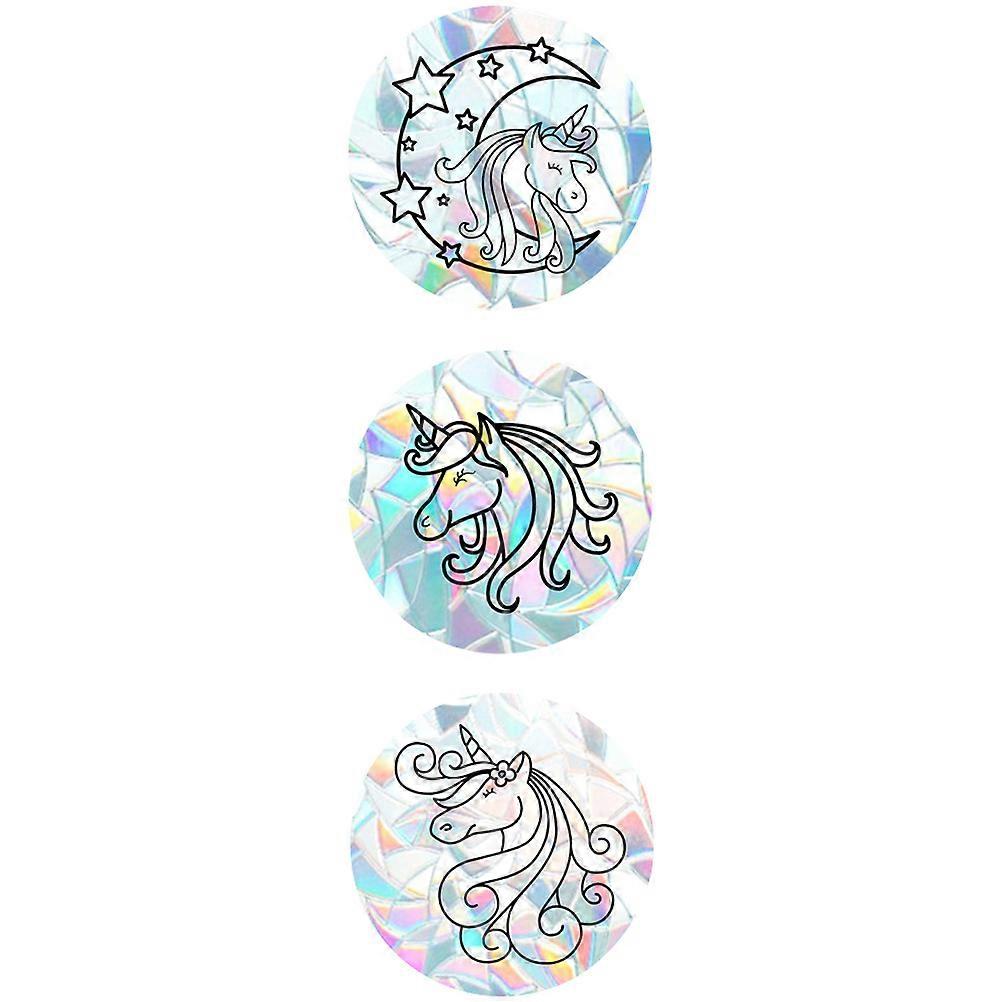 Assorted Color Window Cling Sticker For Living Room 18X18X0.1CM With Bird Protection Feature - 3 Sheets
