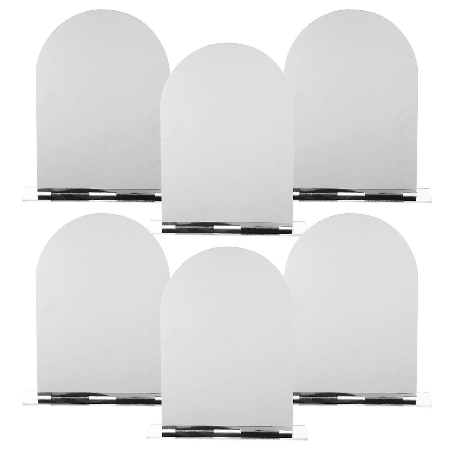 6 Pack Silver Acrylic Table Number Signs for Decor Multipurpose Use in Weddings Parties