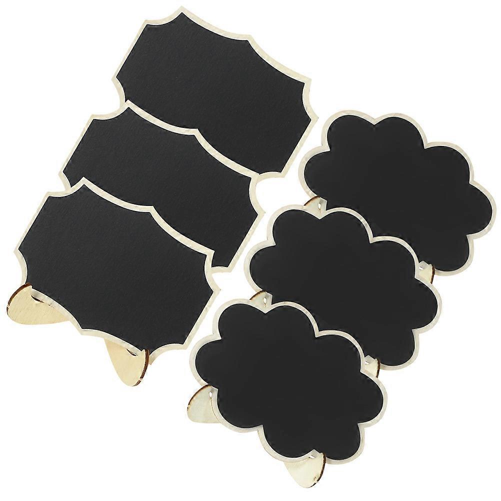 Small Chalkboard Signs for Writing Use Black Wooden Desktop Message Boards 6 Pieces