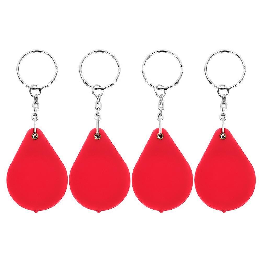 Red Mini Magnifier Keychain with HighDefinition Lens Portable Handheld Reading Magnifier for Daily Use 4pcs