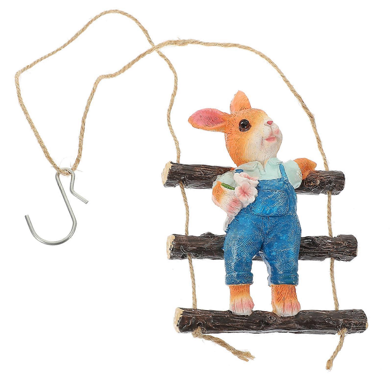 Decorative Rabbit Hanging Ornament For Festivals Gardens 10.7X4X14Cm 1 Set