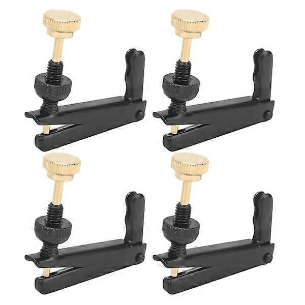 4 Pcs Violin Fine Tuner 3/4‑4/4 Cello Parts String Instrument Tool Replacement Accessories Black