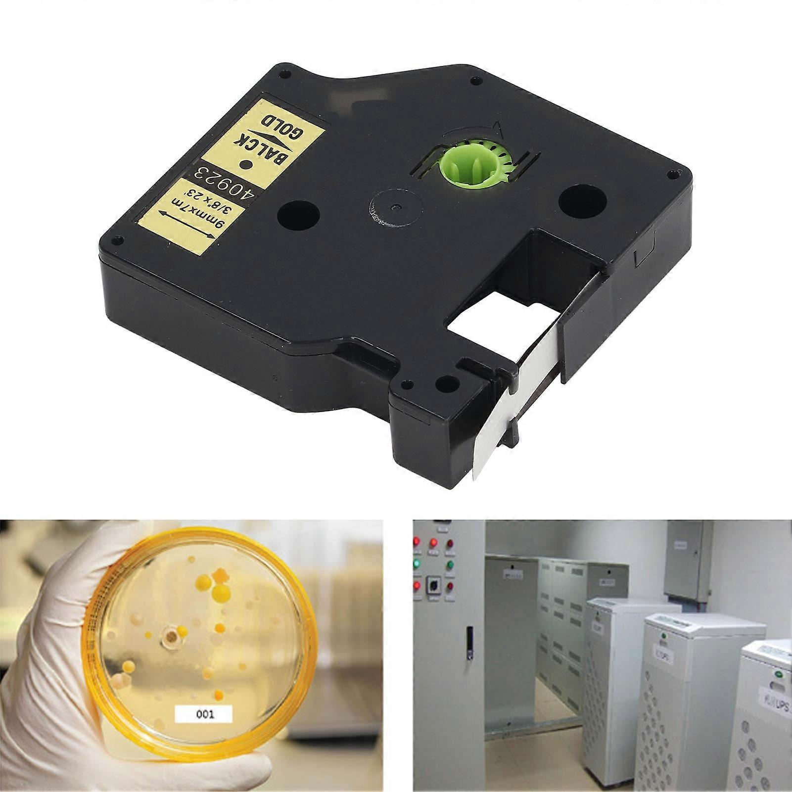 9mm Label Maker Tape Replacement for DYMO160 for DYMO210D for DYMOPNP for DYMOPL200 for DYMOLM280 Laminated Label Maker Tape Black On Gold Background