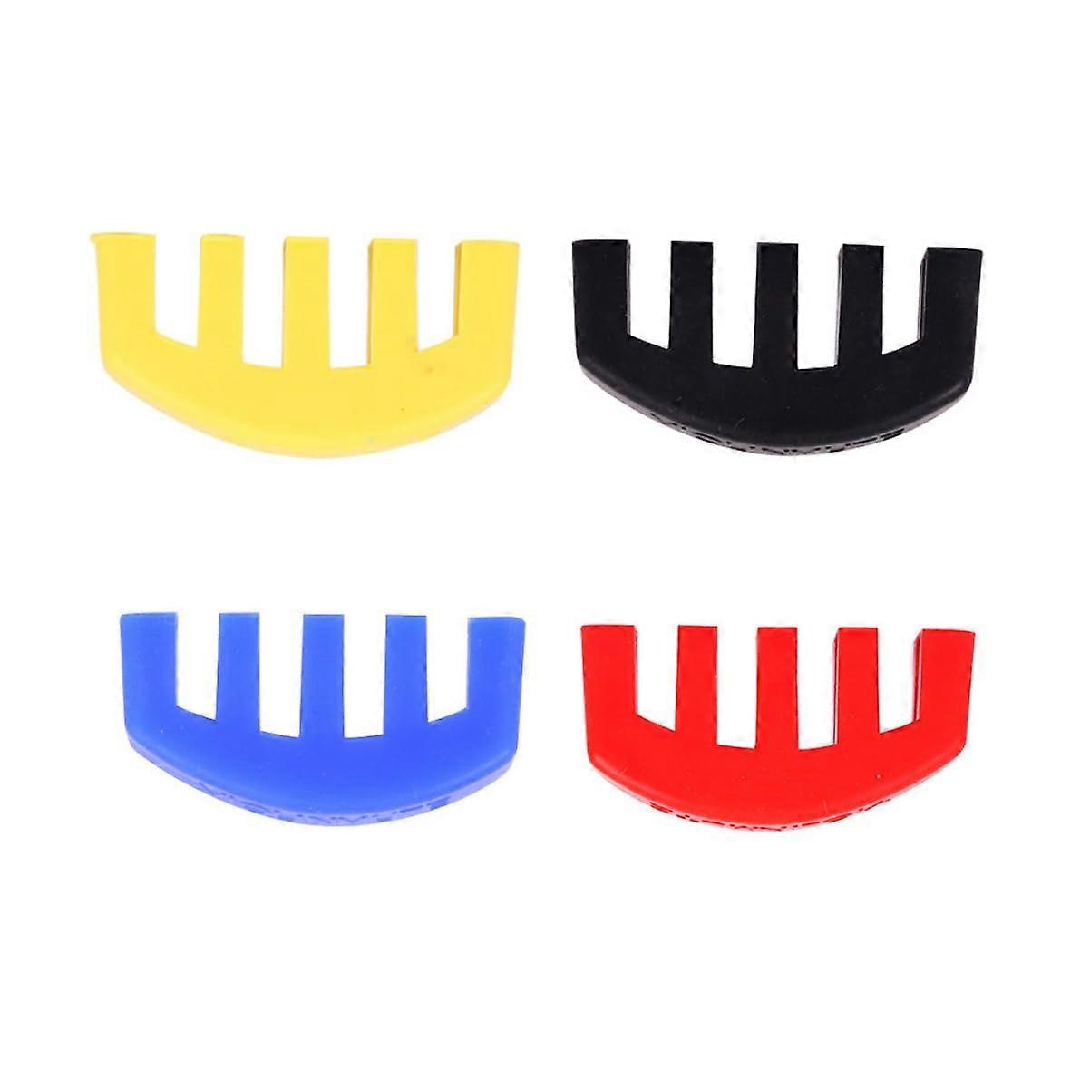 4-Piece Rubber Violin Mute With Claw Shape, Quiet Practice Silence Mute For Violins Black Red Blue Yellow