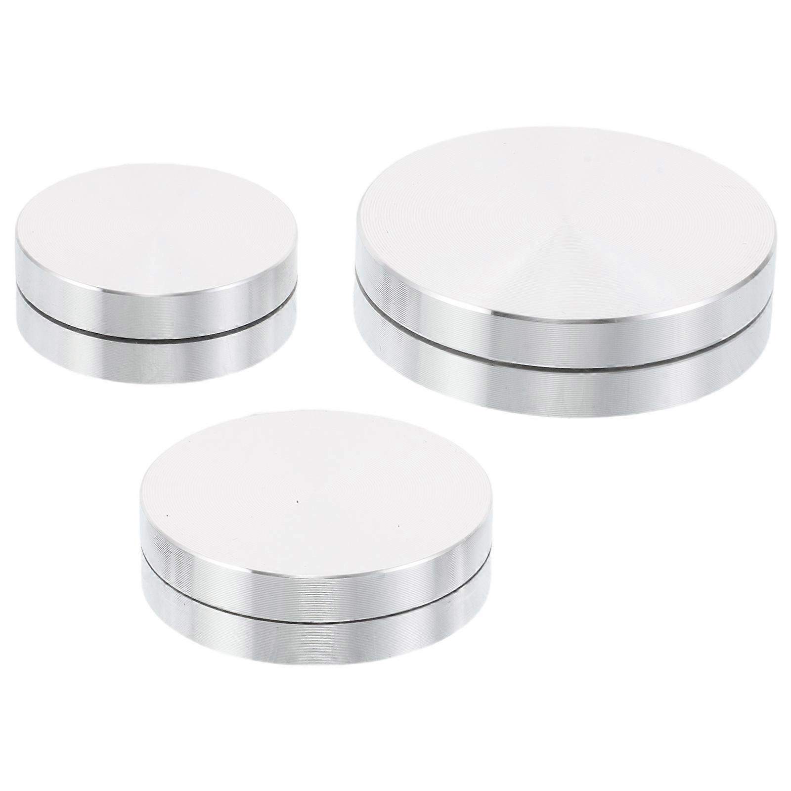 3pcs Aluminum Alloy Cake Turntable Rotating Base with Double Swivel Bearings for Smooth Decorating and Food Display, Wear Resistant