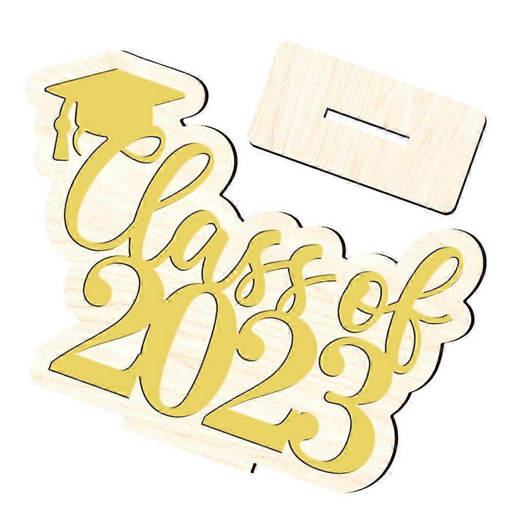 Golden Graduation Decorations for Class of 2023 Synthetic Material Desktop Decor 2023 Graduation Sign