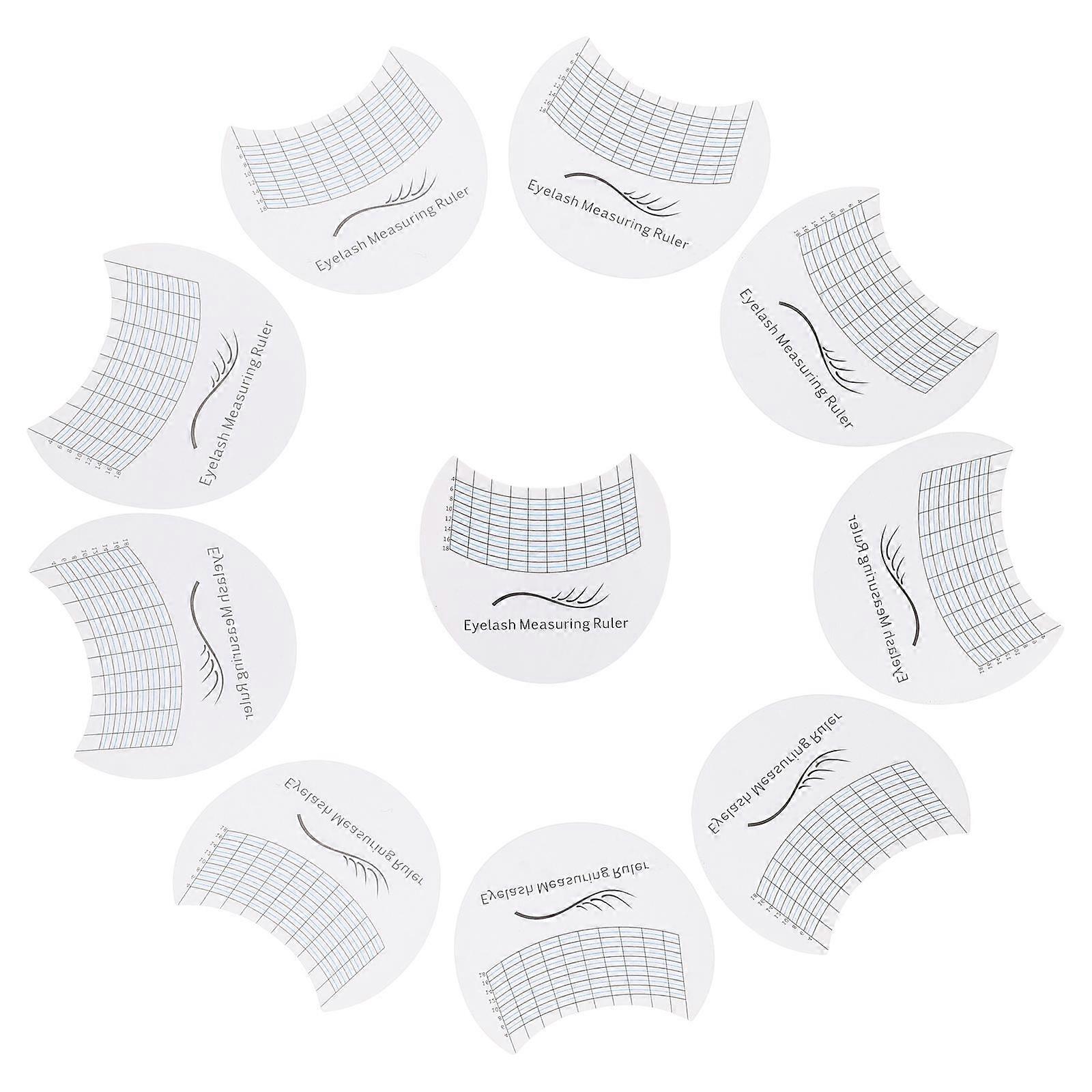 Accurate Lash Curl Measurement Length Tool For Eyelash Extensions Technicians 10Pcs Durable Plastic White Card