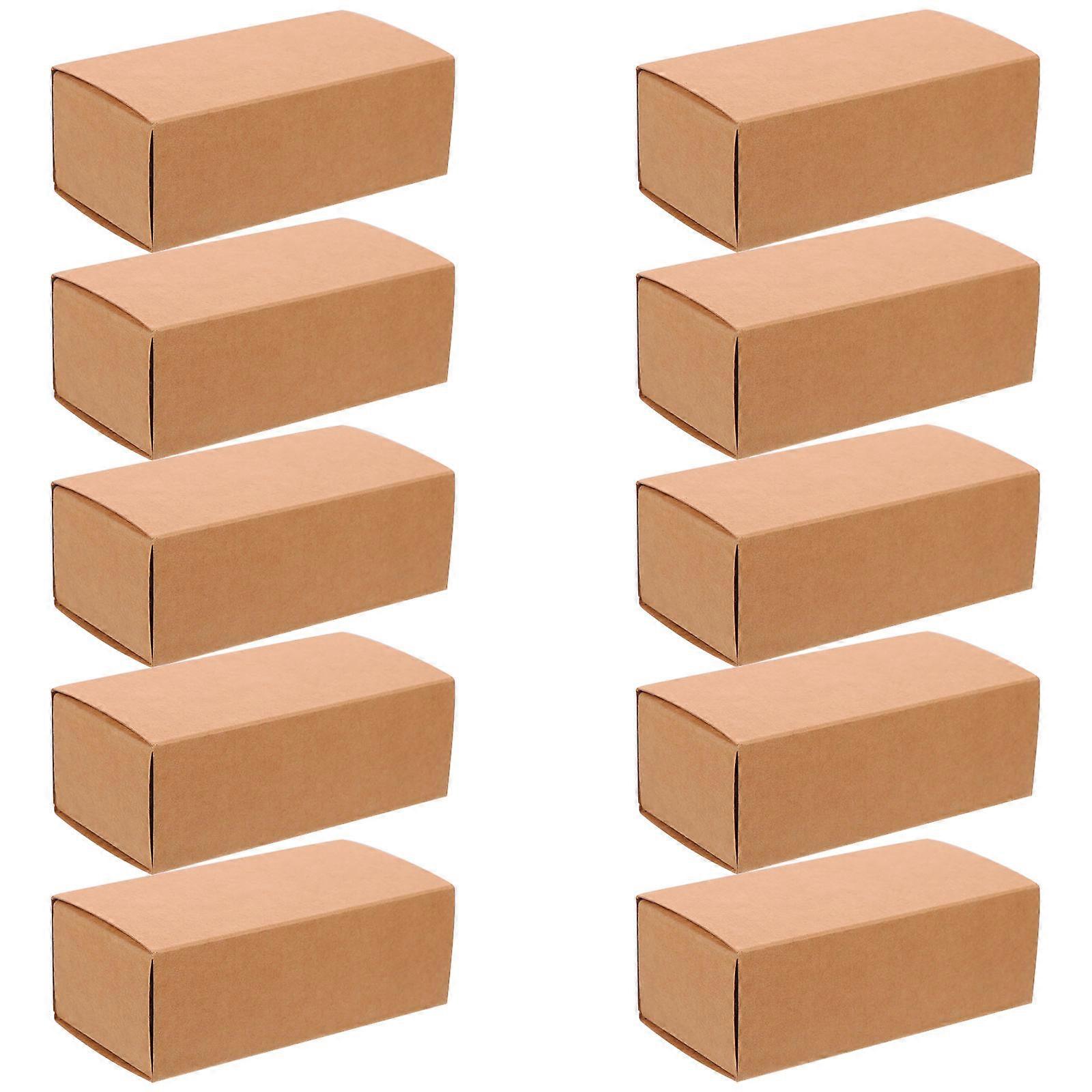 Brown Paperboard Gift Boxes for Kitchen with Smooth Edges and Portable Design 10Pcs