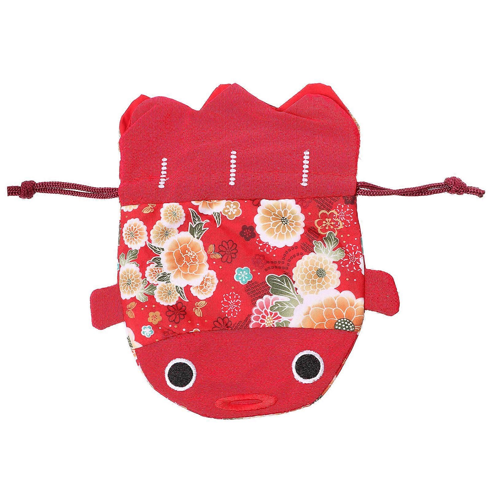 Lovely Japanese Style Goldfish Pouch For Weddings And Celebrations In Red Suitable For Gift Bag Use 1Pack
