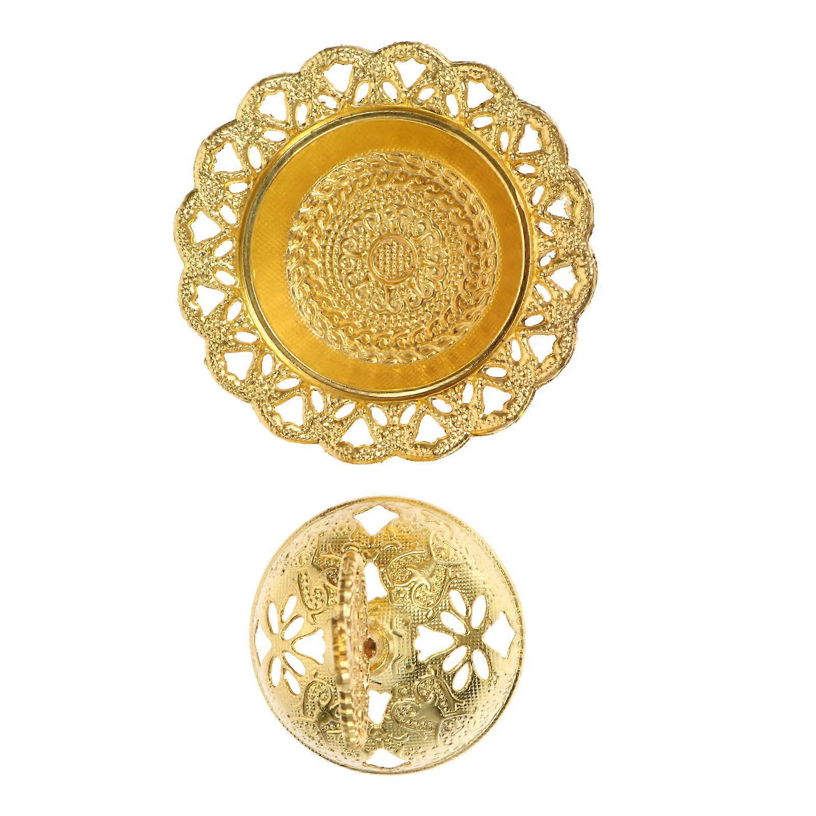 1pc Golden Alloy Incense Furnace for Decor Middle East Style Compact Size