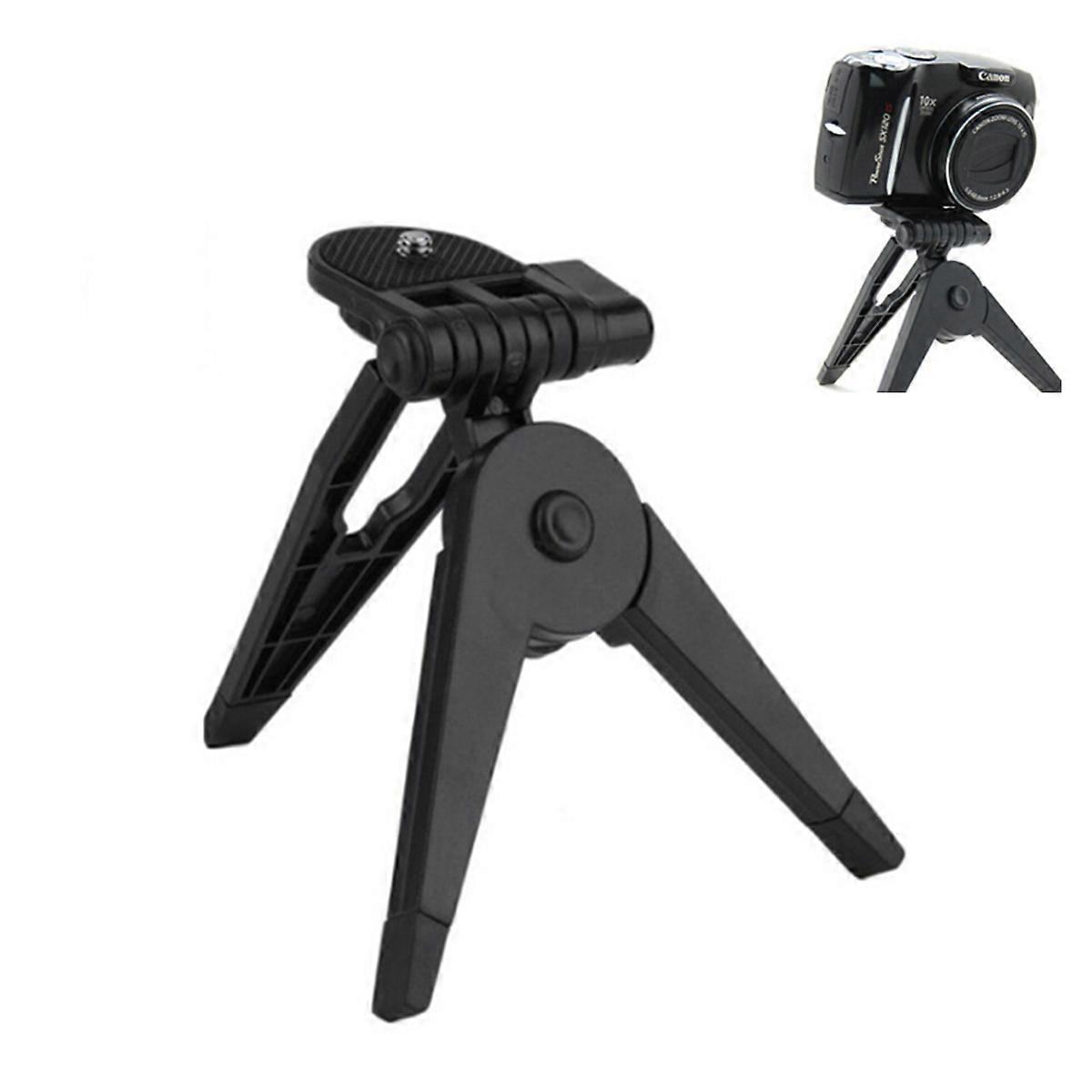 Durable ABS Tripod Stand for Camera with Stable Construction and Adjustable Legs Black 180° Rotation Base
