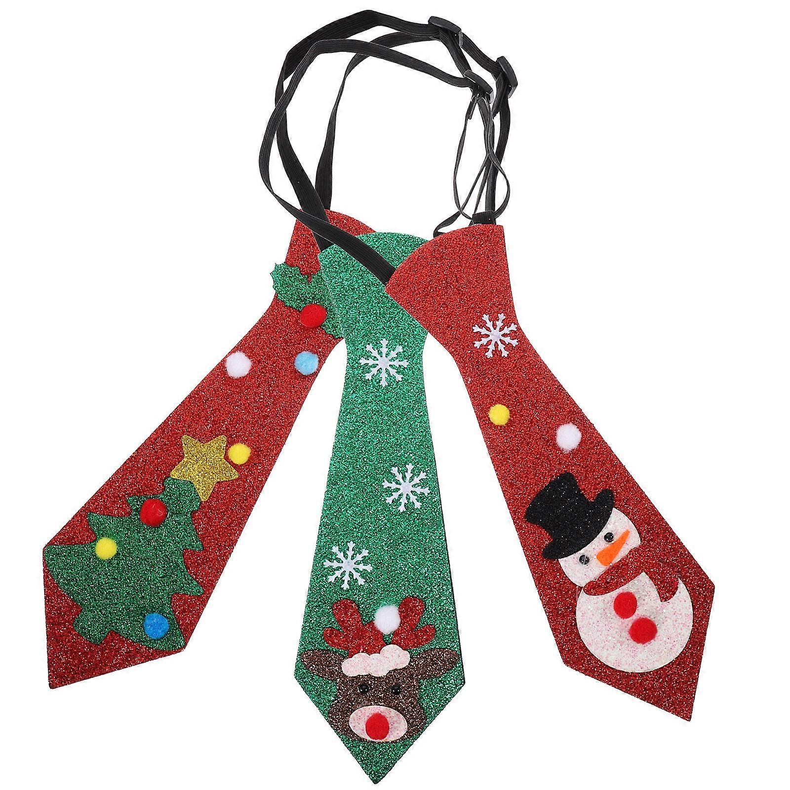 Festive Decoration 3Pcs Christmas Ties Assorted Color Holiday Style For Men And Women 25X7.8Cm