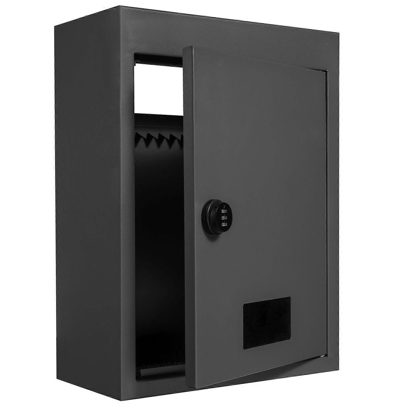 Through The Wall Drop Box, Heavy Duty Steel Through the Wall Mailbox with 2.8-7.9" 13" Combination Lock, Black