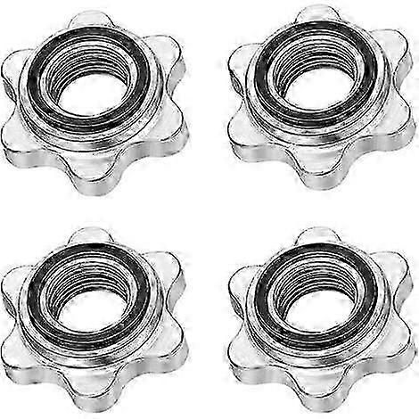 Set Of 4 Dumbbell Spinlock, Non-slip 25 Mm Standard Spinlock Collars, Screw Caps For Dumbbell Bars, Barbell Star Collars