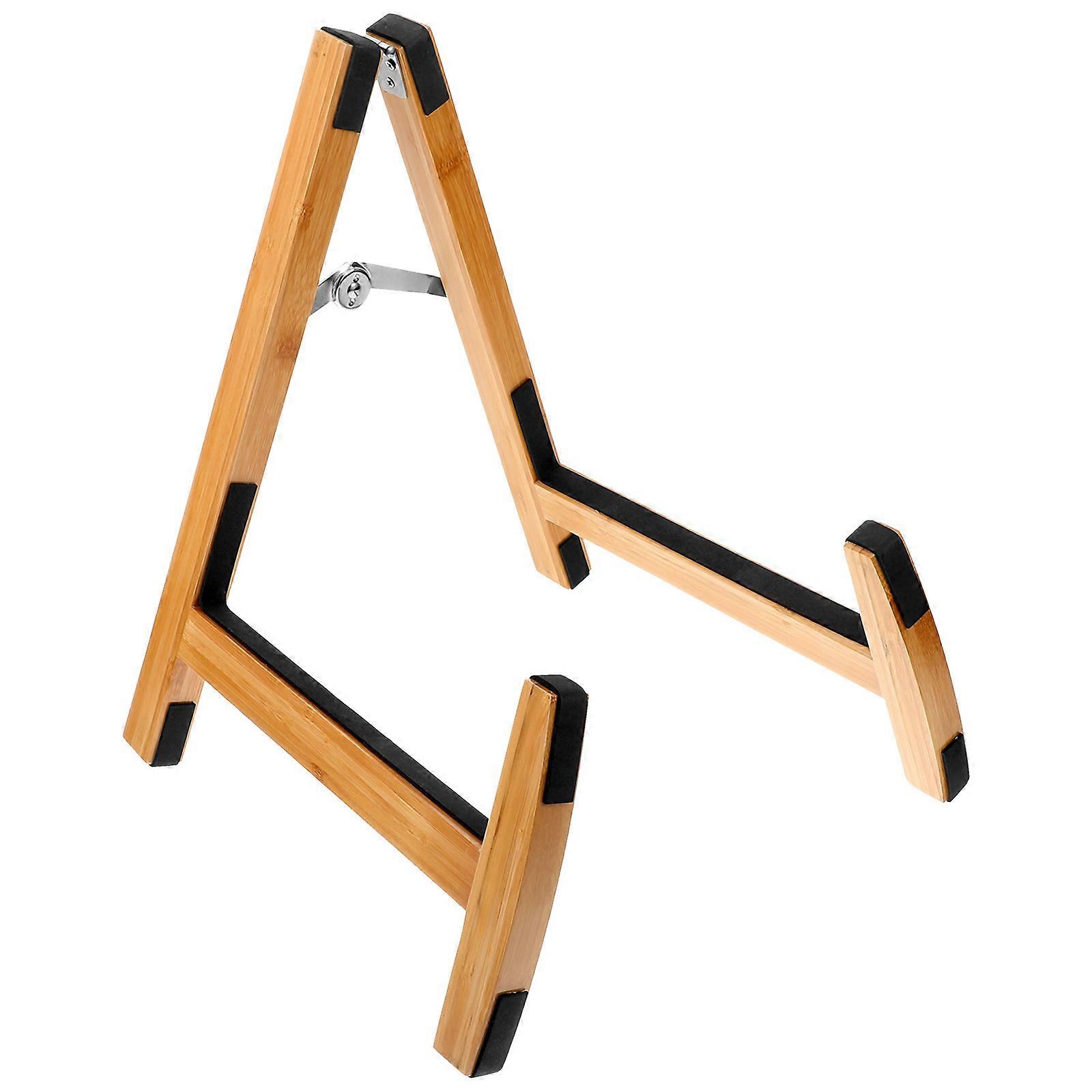 Wooden Guitar Stand for Storage Use Brown Color Versatile Design Sturdy Construction Space Saving 12.5 Inches