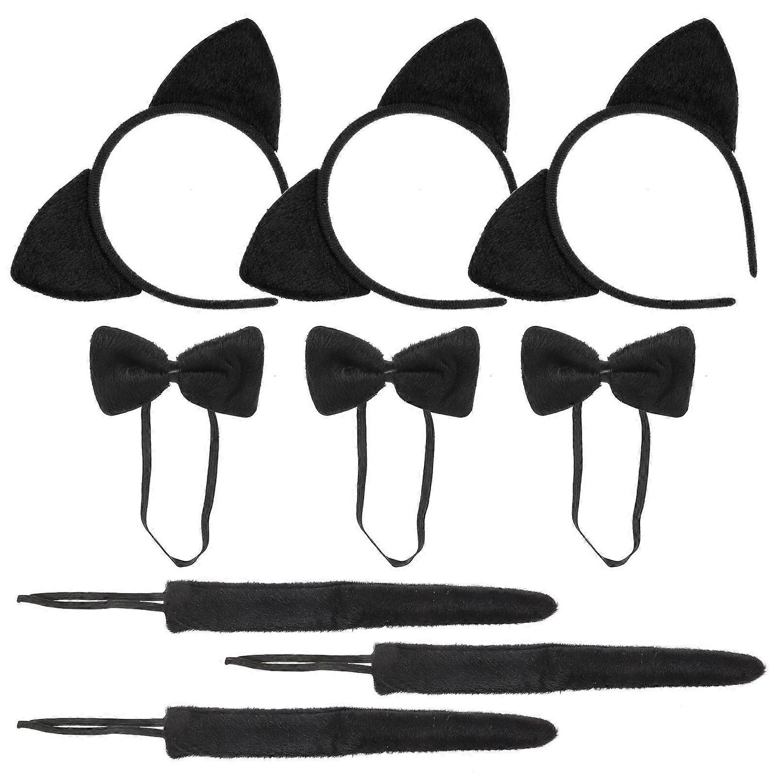 Universal Size Cat Ear Headwear Set Enhancing Playful Party Decorations