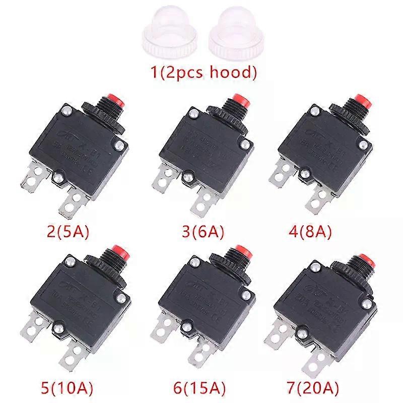 Thermal Switch Circuit Breaker Overload Protector 5A 6A 8A 10A 15A 20A Overload Switch Protector Fuse