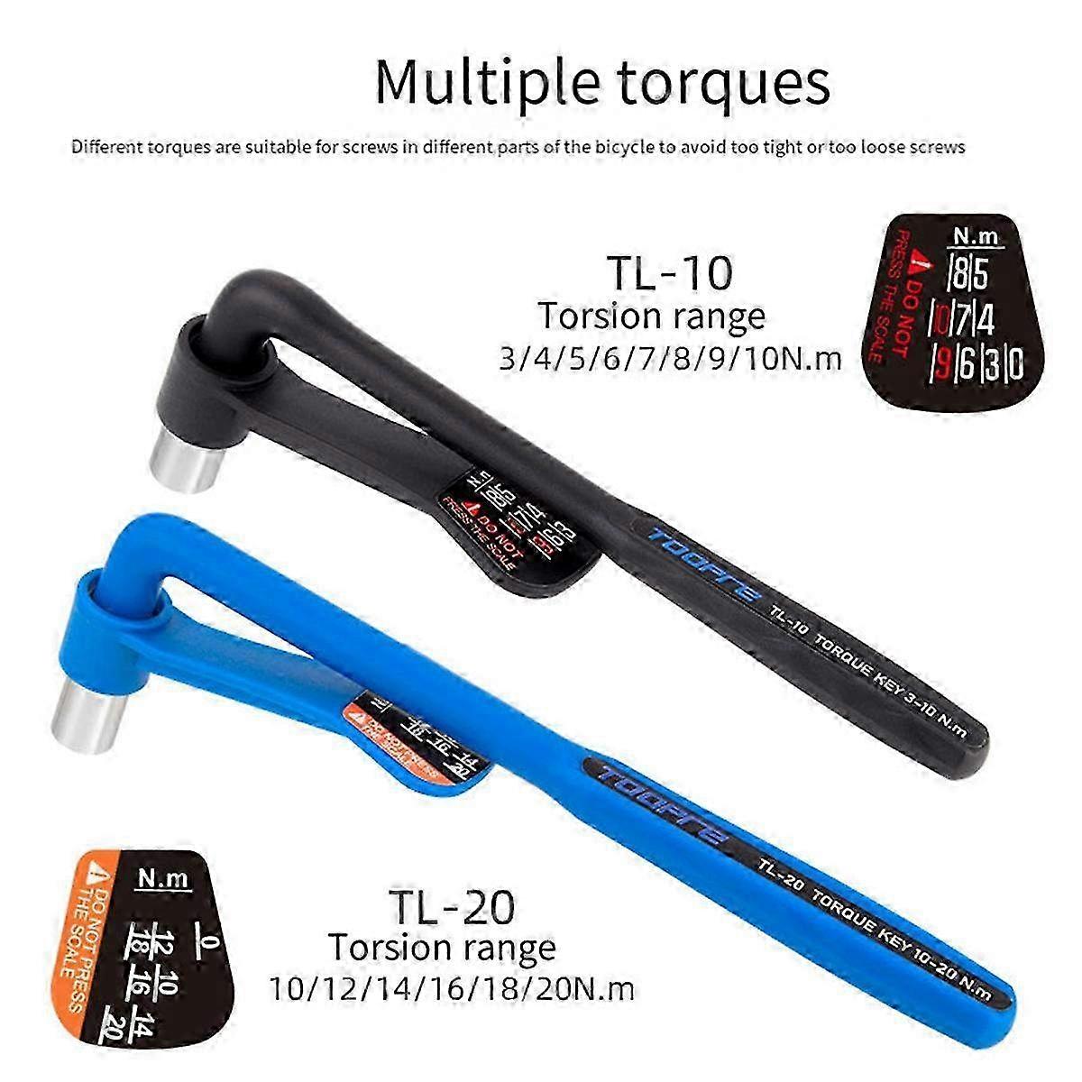 Portable Bicycle Torque Wrench Inner Hexagon Set TL-10 - Compact Black Tool for Accurate Bike Maintenance & Repairs