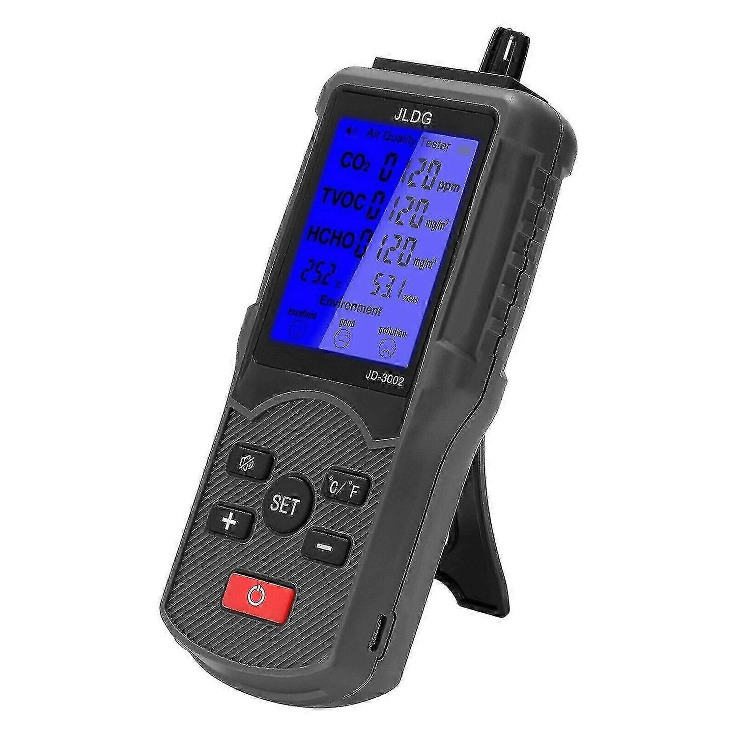 Air Quality Tester Co2 Tvoc Meter Temperature Humidity Measuring Device Carbon Dioxide Monitor Wit