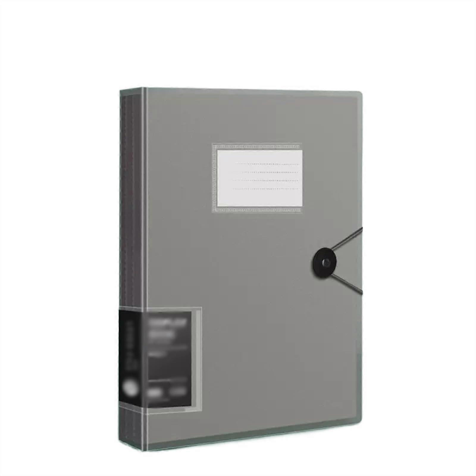 A4 file folder, transparent insert, multilayer file folder, looseleaf sorting and organizing folder, 80page file storage folder (Color: Black)