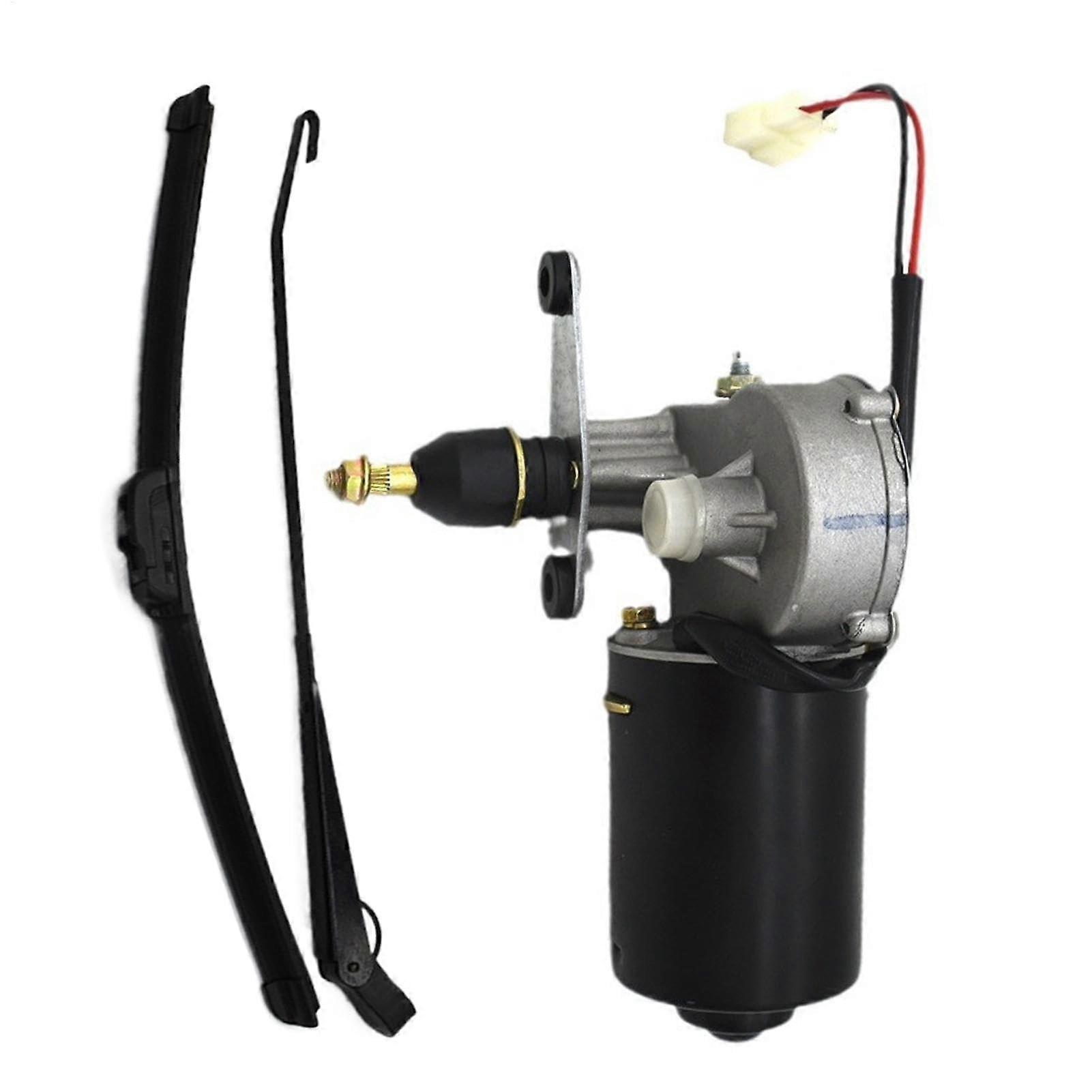 12V Electric Wiper UTV Wiper Set Performance Wiper Motor Kit 12V Electric Motor Replacement Parts, All Weather Window Wiper