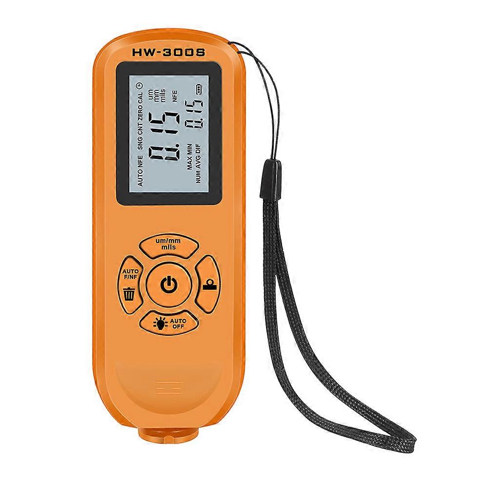 Car Coating Thickness Gauge Digital Tester 1 Set For Automobile Maintenance Orange ABS Thickness Testing Tool 12X4.5cm