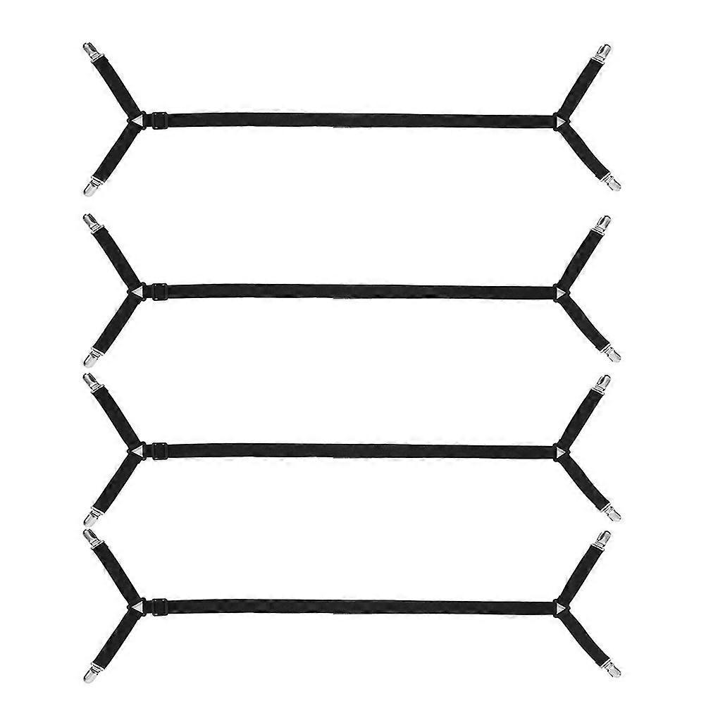 Bed Sheet Clips for Fastening Sheet Black Metal and Nylon 4 Pieces Easy to Use Durably Secure Any Fabric