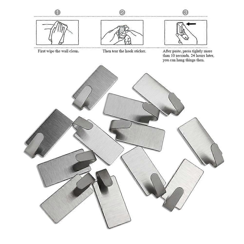 Self Adhesive Coat Hooks 24Pcs Rectangular Shape Ideal For Home Organization