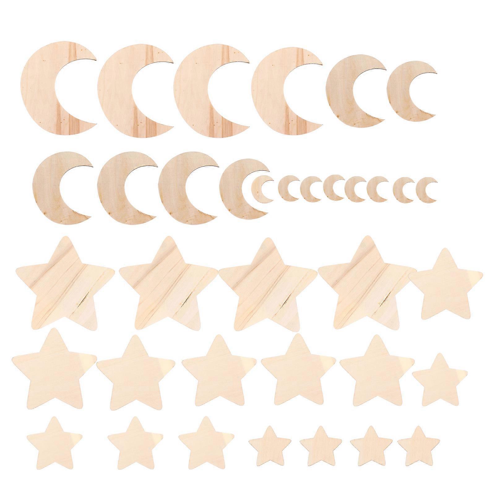 36 Pcs Khaki Unfinished Wood Cutouts for DIY Crafts Easy to Paint Composite Material