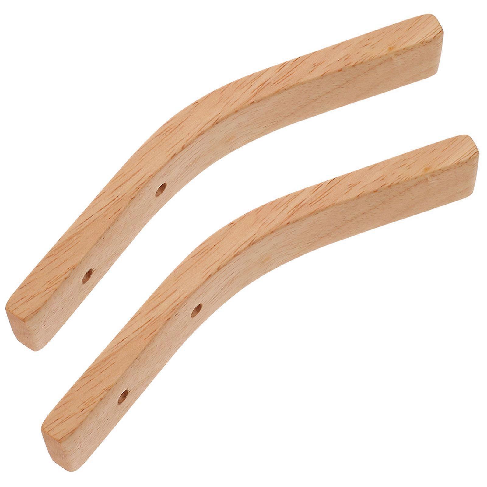 Wooden Wall Hooks for Home Use Khaki Color Wood Material Perfect for Coats Towels and Small Items 2 Pieces