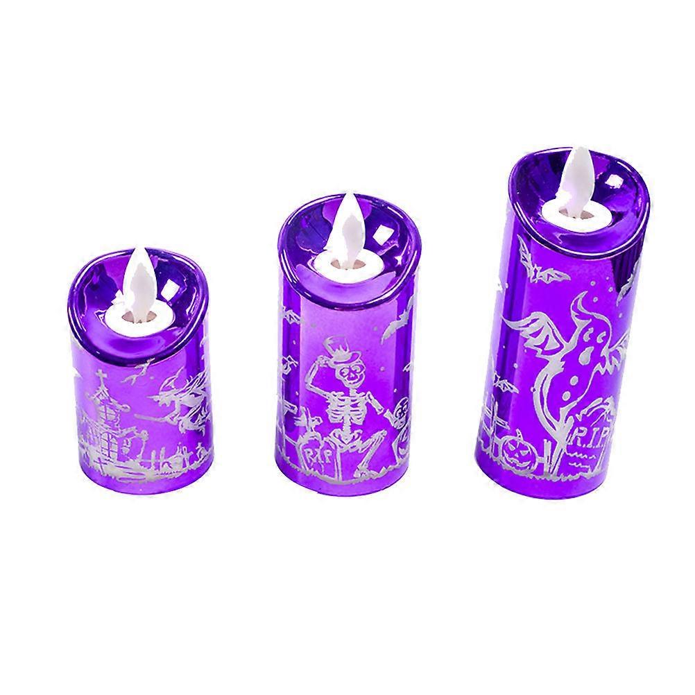 Flickering Home Decor 3Pcs Halloween Candle Light Decorative Lighting Decoration Random Size