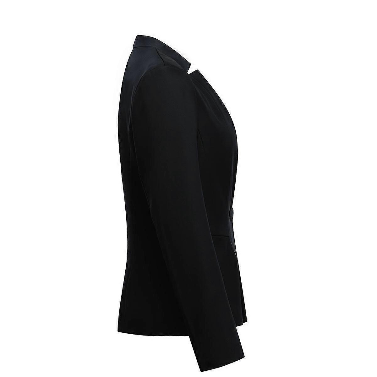 Cloudstyle Women's Business Formal Solid Color Stand Collar Slim  1 Button 2pcs  Pantsuit