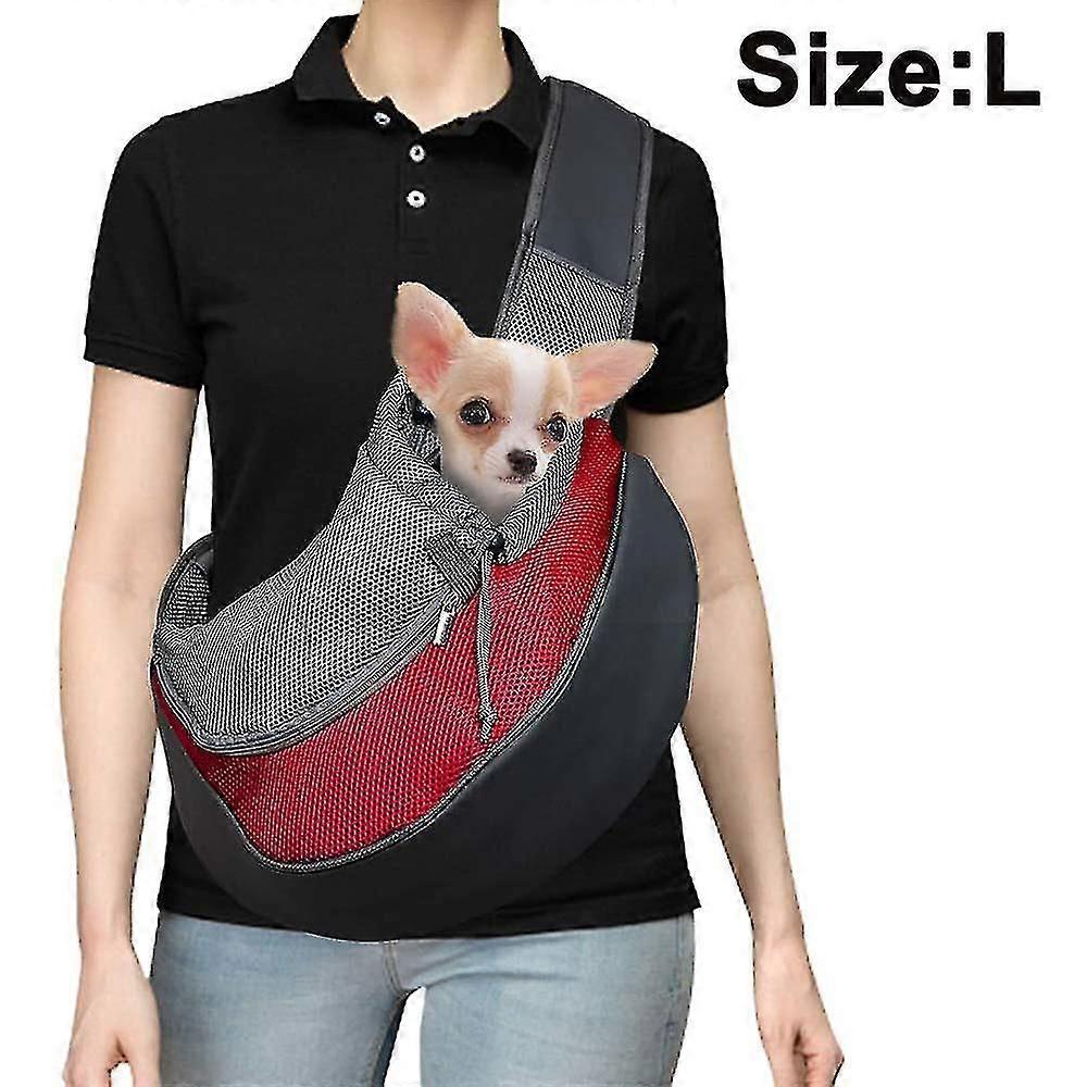 Nefes Alabilen Mesh Pet Köpek Askısı Taşıyıcı, Köpekler ve Kediler İçin Eller Serbest Ayarlanabilir Yastıklı Askı Tek Omuz Çantası