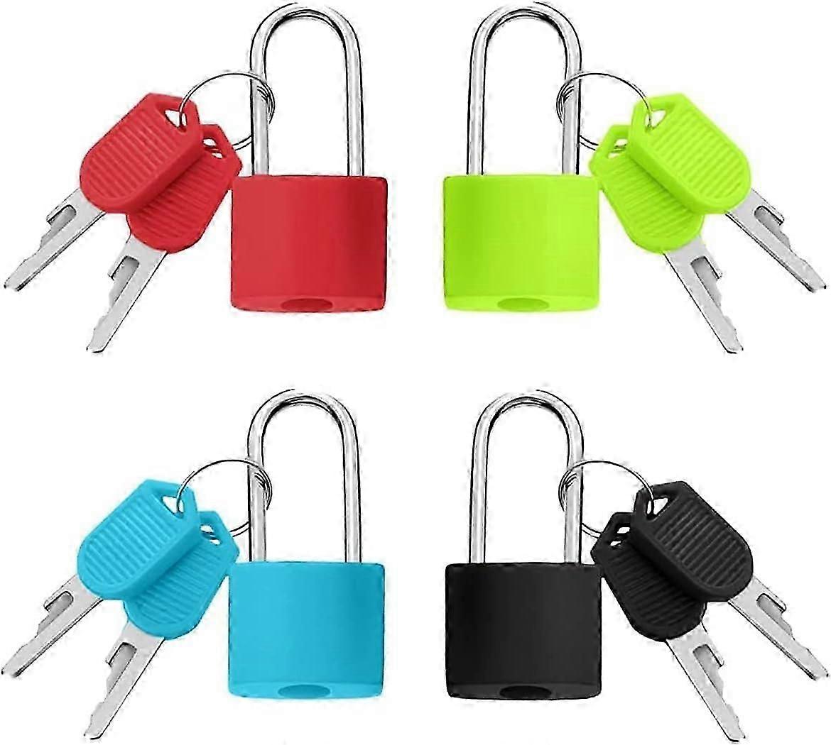 4 Pack Multicolor Luggage Locks - Travel Padlocks